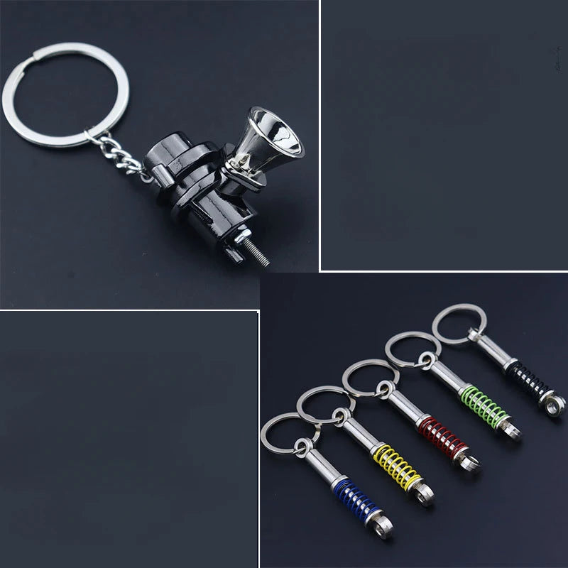 Creative Metal Car Accessories Keychain Zinc Alloy Turbo Gearbox Hub Brake Disc Pendant KeyRing for Men's Dad Birthday Gift