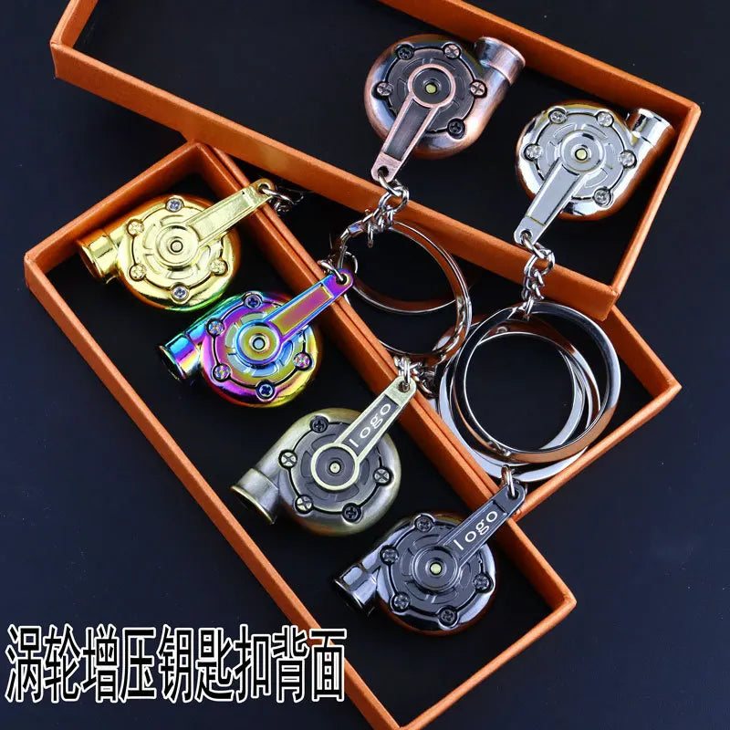 Creative Metal Car Accessories Keychain Zinc Alloy Turbo Gearbox Hub Brake Disc Pendant KeyRing for Men's Dad Birthday Gift