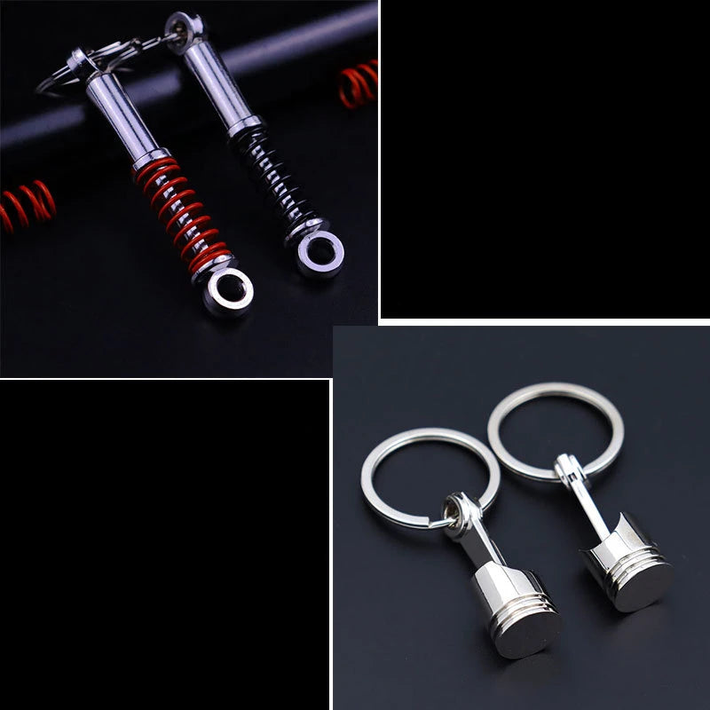 Creative Metal Car Accessories Keychain Zinc Alloy Turbo Gearbox Hub Brake Disc Pendant KeyRing for Men's Dad Birthday Gift