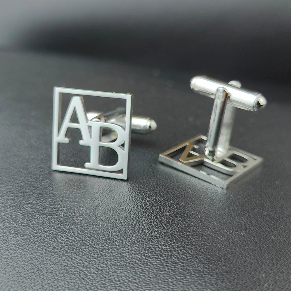 Custom Cufflinks for Groom Stainless Steel Men's Initials Cufflinks Personalized Wedding Best Man Jewelry Gift groomsmen gifts